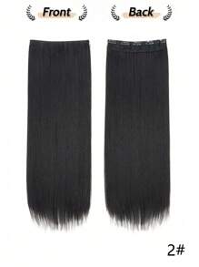 24/32 英寸长直发合成假发夹式接发黑色天然女士假发 - 黑色 - 查看 11