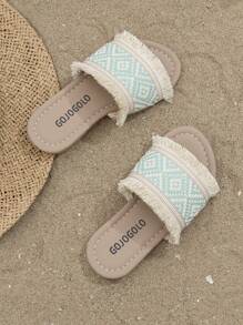 2025新款女童外穿拖鞋夏季小女孩编织拖鞋韩版露趾公主风拖鞋