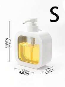 1 pièce Bouteille distributrice en plastique rechargeable format voyage - pour shampoing, gel douche, savon liquide pour les mains avec grande capacité
