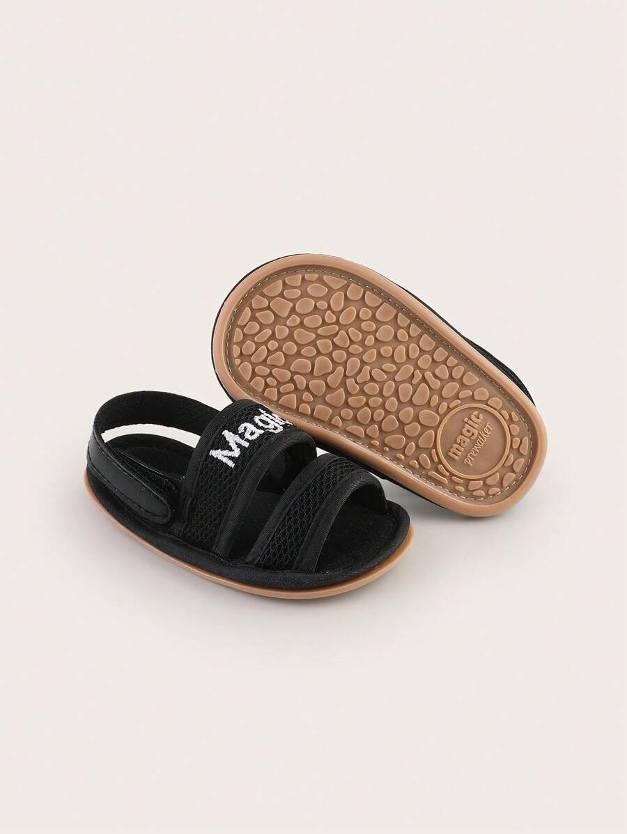 Summer Infant Shoes For 3-6 To 9 Months, Soft Soled, Anti Slip, Anti Kick, Breathable Walking Shoes For 0-1 Year Old Male And Female Infant Sandals - Black - View 1