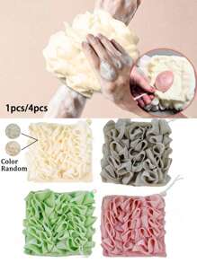 1 pieza/4 piezas Esponja de Calabaza de Mar para Ducha, Esponja de Baño 2 en 1 Bola Exfoliante de Malla, Bolsa de Jabón para Usar en la Ducha, 4 Colores para Limpiador Corporal Fregador de Espalda Baño Hombres Mujeres - Multicolor - Ver 1