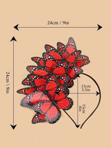 Butterfly Fascinator Hat Monarch Butterfly Headband Crown Tea Party, Garden Party, Butterfly Themed Parties Costume Headpiece Halloween - A - View 3