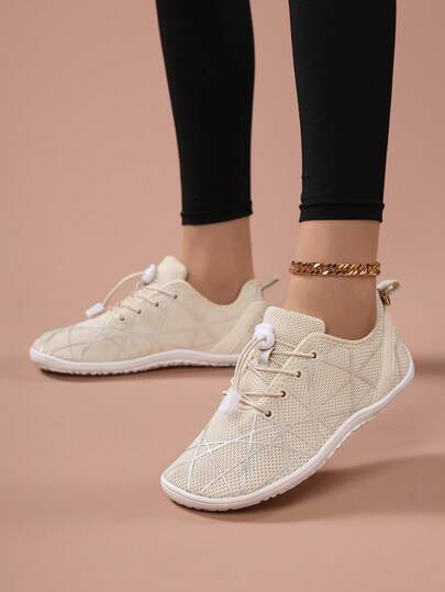 Scarpe da passeggio piatte da donna con punta rotonda, banda elastica, semplici senza lacci, traspiranti, casual, antiscivolo, adatte per vacanze e uso quotidiano, scarpe sportive sportive