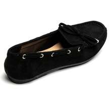 Casual Versatile Minimalist Solid Color Flat Loafers - Black - View 4