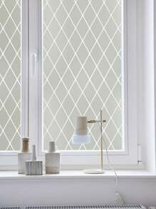 1 Roll Plaid Window Film, Frosted Privacy Window Film, Decorative Glass Film, Vinyl Film, Suitable For Bathroom, Office, Home, Non-Adhesive, Anti-UV, 17.53*118in Bathroom Accessories