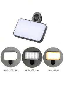 1 pièce Anneau lumineux selfie réglable 3 couleurs, convient pour téléphone portable, caméra, vidéoconférence, éclairage de remplissage en direct, ordinateur portable, maquillage et selfie avec clip, lampe LED mini portable, rechargeable USB
