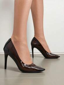 Royalfashion Transparent Women's Stilettos Selqoa Stylish High Heels - Black - View 3