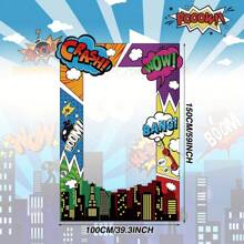 Superhero Party Photo Frame Background - Comic Book Style Frame, Suitable For Indoor And Outdoor, Room And Garden, Entrance Decoration Background