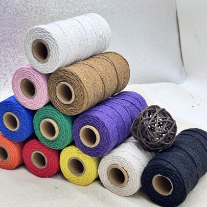 Macrame Cord For Boho Wall Hangings & DIY Crafting Home Decor - 2mm (0.08") Thick X 100m(328ft) Soft Twisted Rope, 2-Ply Weaving String