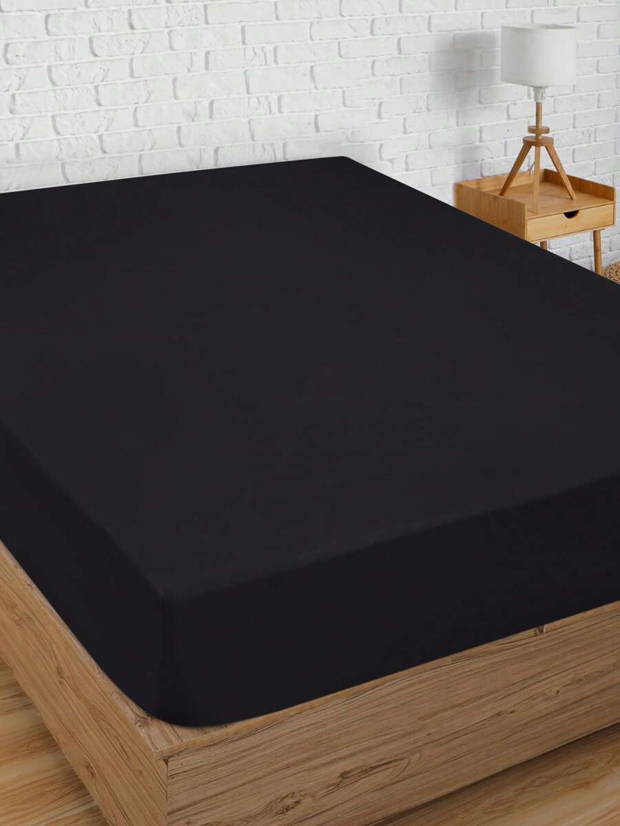 Utopia Bedding 1 Pc Fitted Sheet [EXPRESS DELIVERY] – 35 Cm Deep Pocket Soft Microfiber Bottom Sheet For Mattress Protection – Fade Resistant, Shrink Proof, Wrinkle-Free Finish, Machine Washable, Easy-Care Bedding For Bedroom & Guest Room Decor - Black - View 1