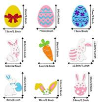 Adornos de escritorio de Pascua, huevos de Pascua de fieltro decorativos, conejitos de Pascua, zanahorias, adornos navideños para el hogar. - vistoso - Ver 6