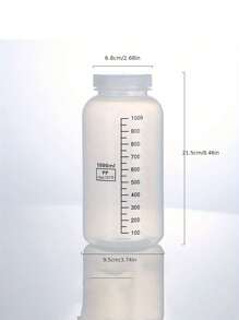 1 个加厚带刻度瓶，透明药品/咖啡/牛奶/液体储存罐，宽口 - 白色 - 查看 10