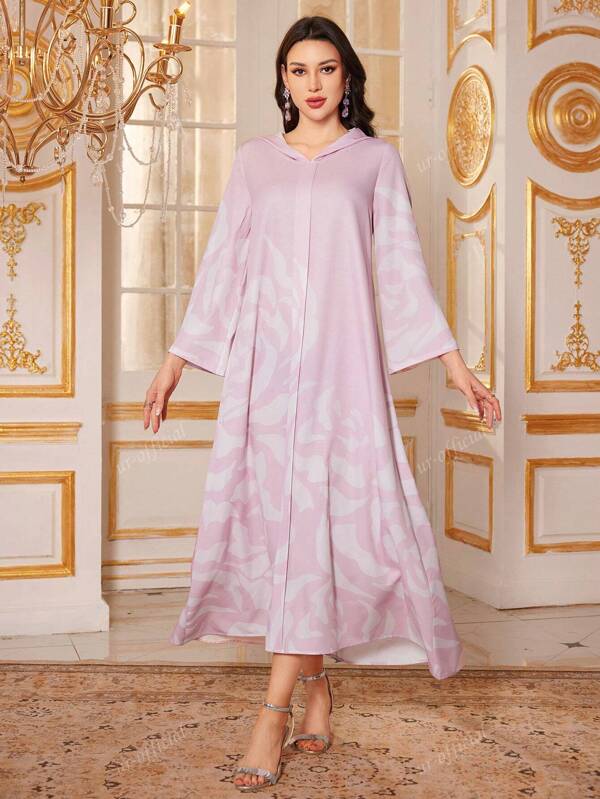 Vestido holgado con capucha de estilo árabe del Medio Oriente para mujer, modesto