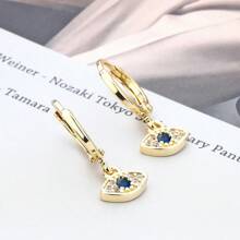 1 对女式邪眼耳环，复古蓝眼耳环吊坠 - 金黃色 - 查看 3