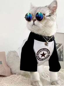 1pc Cat & Dog Fashion T-Shirt Warm Base Layer Pet Clothes