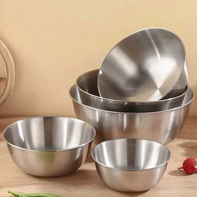 Tazón mezclador de ensalada de acero inoxidable 304, tazón mezclador de cocina, herramientas de cocina para batir huevos, múltiples tamaños apilables, para la cocina, regalos de Navidad