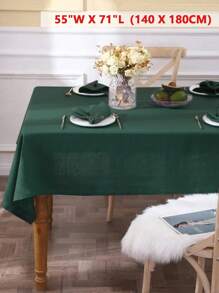 1pc Refreshing Pastoral Solid Color Tablecloth, Skin-Friendly Absorbent Washable & Reusable, Suitable For Living Room, Dining Room, Picnic, Wedding, Daily Home Decor, Spring/Summer