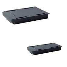 2 cajas de almacenamiento con cajón adhesivo oculto debajo del escritorio, papelería de oficina cuadrada fija, lápices de maquillaje, caja de almacenamiento antirrobo sin perforaciones tipo cajón debajo del escritorio (grande, pequeña)