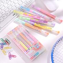 6pcs/Set Double-Ended Fluorescent Highlighter Pens, 12 Colors, Overlapping Neon Highlighters For Note Taking, Drawing, Graffiti, Vibrant Stationery, Back To School Essential, Gift
