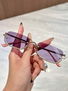 1 Stück Damen modische kleine rechteckige Brille, geeignet für Outdoor-Radfahren, Autofahren, Angeln für Sommerurlaub am Strand, Outdoor, Reisen