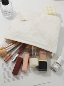 1个白色蝴蝶结小号清新散装化妆包，时尚休闲大容量便携拉链化妆包，旅行度假必备化妆包，可收纳卫生巾、卫生棉、有线耳机、耳塞、头戴式耳机、充电器、口红、化妆品、香水、护肤品和美容产品，家居装饰，钥匙，节日礼品袋，化妆包，女士礼物，圣诞礼物，女士送礼佳品 - 白色 - 查看 7