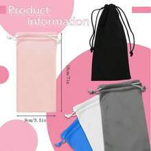 5pcs Microfiber Sunglasses Pouch, Dust-Proof Sunglasses Bag, Soft Sunglasses Sleeve, Eyeglasses Carrying Case With Drawstring, Cleaning Cloth And Small Tool, Suitable For Men, Women, Students, Elderly - Multicolor - View 5
