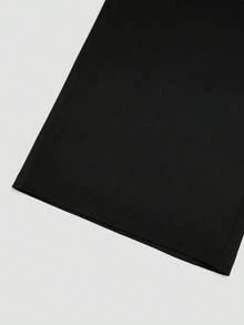 Women's Casual Solid Color Wide Leg Pants - Black - View 6