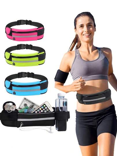 1pc Outdoor Sports Waist Bag For Men And Women, Running & Cycling Fanny Pack, Fitness Equipment, Waterproof Elastic Waist Bag, Multifunctional Mobile Phone Storage Bag