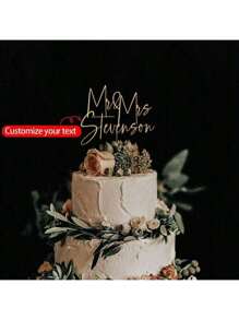 1PC Personalized Acrylic Wedding Cake Topper, Custom Multicolor Wedding Cake Topper, Birthday Cake Topper, Mr And Mrs Cake Topper, Cake Topper Memorial Christmas And Valentine's Day Gift,Multi-Functional,Adjustable,Durable,Ornamental,Reusable,Exquisite,Adorable,High-Quality,Modern,Colorful,Cute,Comfortable,Stylish,Custom,Personalized,Unique,Ideal Gifts For Him,Ideal Gifts For Her,Boyfriend,Girlfriend,Dad,Mom,Family,Friends,Son,Daughter,Office,Tea Room,School,Home,Home Refresh - Multicolor - View 1