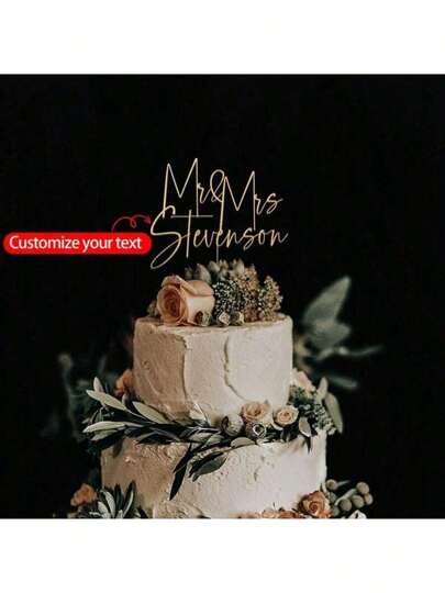 1PC Personalized Acrylic Wedding Cake Topper, Custom Multicolor Wedding Cake Topper, Birthday Cake Topper, Mr And Mrs Cake Topper, Cake Topper Memorial Christmas And Valentine's Day Gift,Multi-Functional,Adjustable,Durable,Ornamental,Reusable,Exquisite,Adorable,High-Quality,Modern,Colorful,Cute,Comfortable,Stylish,Custom,Personalized,Unique,Ideal Gifts For Him,Ideal Gifts For Her,Boyfriend,Girlfriend,Dad,Mom,Family,Friends,Son,Daughter,Office,Tea Room,School,Home,Home Refresh