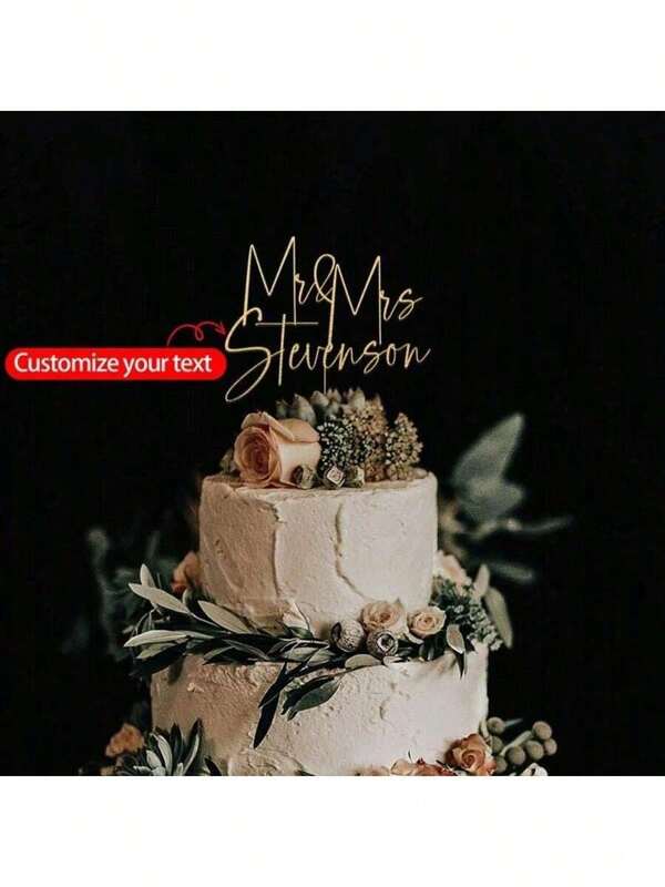 1PC Personalized Acrylic Wedding Cake Topper, Custom Multicolor Wedding Cake Topper, Birthday Cake Topper, Mr And Mrs Cake Topper, Cake Topper Memorial Christmas And Valentine's Day Gift,Multi-Functional,Adjustable,Durable,Ornamental,Reusable,Exquisite,Adorable,High-Quality,Modern,Colorful,Cute,Comfortable,Stylish,Custom,Personalized,Unique,Ideal Gifts For Him,Ideal Gifts For Her,Boyfriend,Girlfriend,Dad,Mom,Family,Friends,Son,Daughter,Office,Tea Room,School,Home,Home Refresh