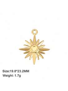 1 peça de aço inoxidável bonito mini sol e estrela do mar pingente, faça você mesmo jóias fazendo acessório para pulseira, colar, brincos
