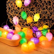 1 st. LED-lichtsnoer in de vorm van een glitterei, decoratieve verlichting voor Pasen, etalage, festivalviering, feest, huis, bar, winkelcentrum, slaapkamer, cadeau (batterij niet inbegrepen)