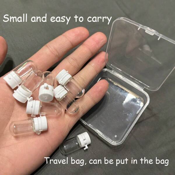 8/16/24 Mini Glass Bottle Set, Separate Bottle Of Essence 1.5ml Capacity Travel Package For Travel Essential Oil Bottle Makeup Remover Bottle Separate Bottle Home Bathroom Decor