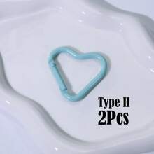 2pcs Plain Heart-Shaped Couple Keychain, DIY Keychain Accessory, Carabiner, Backpack Clip Car Accessories Bag Charm School Cute Goth Y2k Halloween Accessories Teachers Day Christmas Gift Ideas - Black and White - View 16