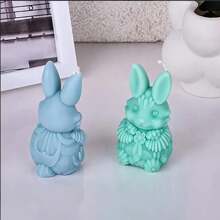 1 件兔子形状 3D 硅胶模具，带花环，可爱的动物设计
