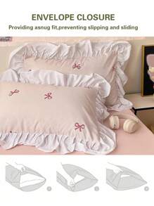 2/3pcs Set Ruffled Waterproof Fiber Duvet Cover And Pillowcase With Butterfly Print Bedding (Excludes Filler), Contrast Color Modern Bedding Suitable For Bedroom, Student Dorms, Single, Double Beds, All Season