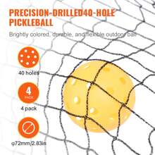 Portable Pickleball Net System, Pickleball Net Set, 22FT Regulation Size Net, With Balls, Paddles, Wheels, Court Lines, Weather Resistant Steady Metal Frame & Strong PE Net, Outdoor Game Sports Net With Carrying Bag, Easy Setup, Play In Backyard Driveway - Bộ lưới Pickleball có bánh xe - Xem 3