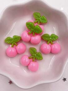 10 piezas de figuras decorativas de resina con diseño de frutas coloridas tipo cereza, para decoración del hogar, manualidades, scrapbooking y accesorios de joyería, ideal para verano y escuela - Mezcla aleatoria - Ver 6