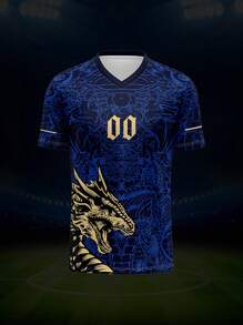 2025 Summer/Autumn Customize Your Own Jersey, Breathable And Quick-Drying 210g Spring/Summer Single-Piece Top, , Sports Team/Club Training V-Neck Soccer Jersey, Name, Number, And Logo Printed On The Front And Back, Suitable For Casual Wear, Parties, And Gatherings, Comfortable And Fitting. - Multicolor - View 4