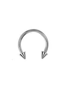 1/2pcs Stainless Steel Pierced Nose Ring,Fashion Personalized Simple Rivets, Women's Silver And Black Nose Rings, Nightclub Parties Jewelry, Birthday Gifts ﻿