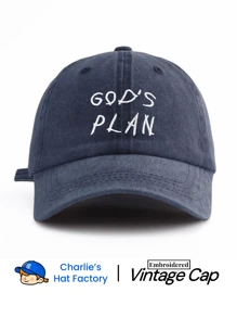 1 件 GOD'S PLAN 刺绣水洗棒球帽，经典休闲时尚复古柔软吸汗带可调节尺寸轻质防晒多功能复古爸爸帽，适合户外运动日常穿着派对度假送给家人和朋友的完美礼物 - GOD'S PLAN - 查看 5