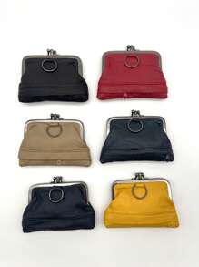 全新真皮钱包带拉链卡槽和隔层女士钱包迷你钱包钱包零钱包 - 黃色 - 查看 2