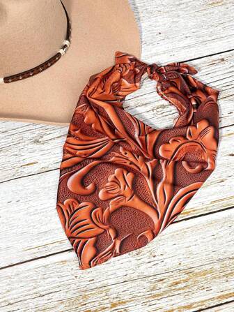 1 件时尚经典佩斯利印花头巾复古方形配饰女式头带