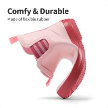 Wellies For Kids Boys Girls Wellington Boots Waterproof Non-Slip Rain Boots For Kids Unisex Short Wellington Boots Toddler/Little Kid/Big Kid - Pink - View 5