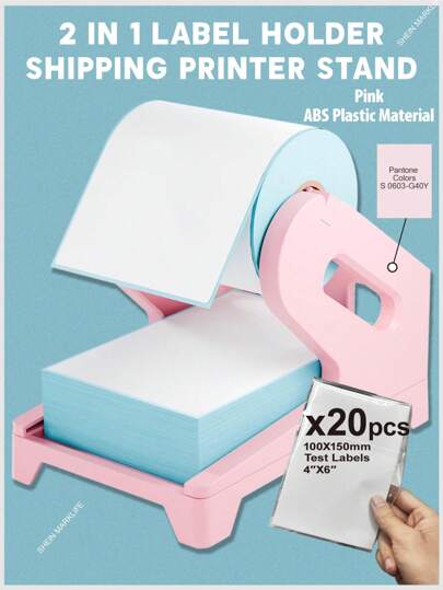 Marklife Makrlife 4X6 热敏标签支架，适用于卷筒和折叠标签 - 适用于运输热敏打印机的运输标签支架，适用于 D100/D200/Nelko 的标签托盘，卷筒其他桌面标签打印机运输用品工业标签，黑色，灰色