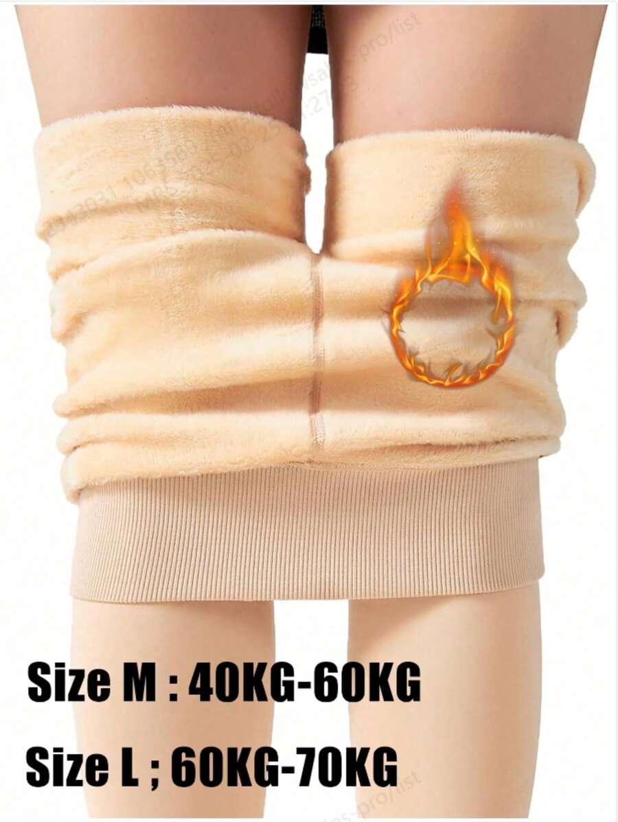 1 双 200 克女士冬季紧身裤羊毛保暖冬季保暖厚紧身裤保暖天鹅绒裤收腹柔软有弹性