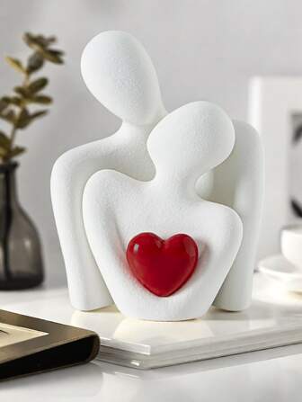 1 pezzo Statuetta astratta dorata a forma di cuore, decorazione per coppia in abbraccio, adatta per decorazione domestica, camera da letto, ufficio e studenti, il miglior regalo, decorazioni per Primavera, Natale, Immagazzinaggio, Decorazioni per Matrimonio, Decorazione per la casa, Organizer per Gioielli, Decorazioni per Feste