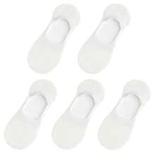 5 pares de calcetines invisibles de verano sin cordón para mujer con malla de silicona antideslizante en color sólido (sin cartón)