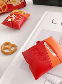 Fashionable Funny Leopard & French Fries Bluetooth Earphone Case - Multicolor - Ver 4
